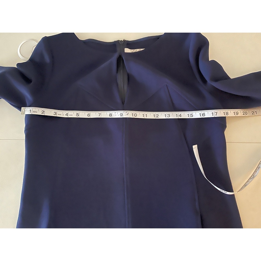 Lela Rose‎ Navy Blue Dress Keyhole Neckline Career Casual Size 4 - Picture 5 of 8